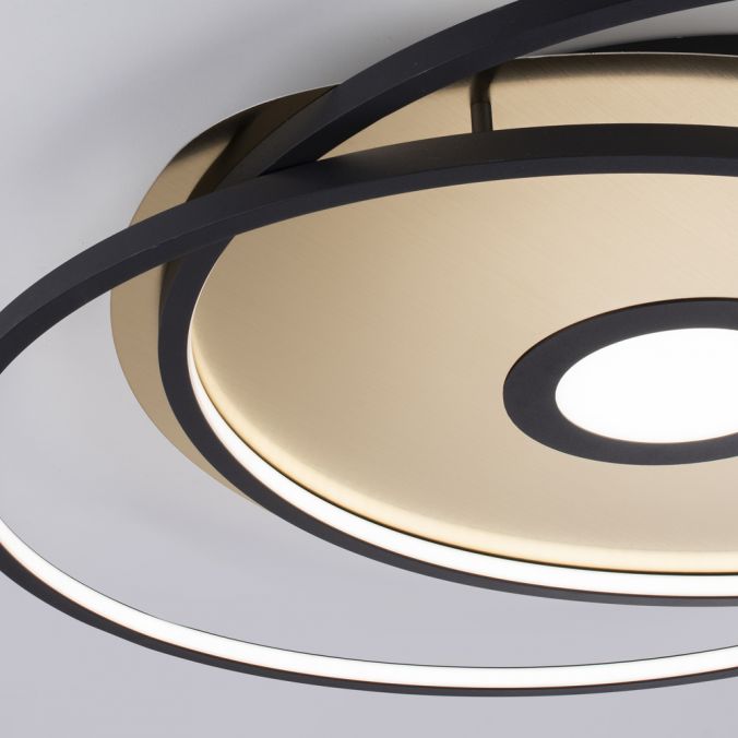 Paul Neuhaus Paul Neuhaus, Q-AMIRA, LED-Deckenleuchte, schwarz-messing, Smart Home Speichern exportieren