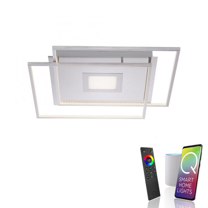 Paul Neuhaus Paul Neuhaus, Q-AMIRA, LED-Deckenleuchte, stahlfarben, dimmbar, Smart Home fähig