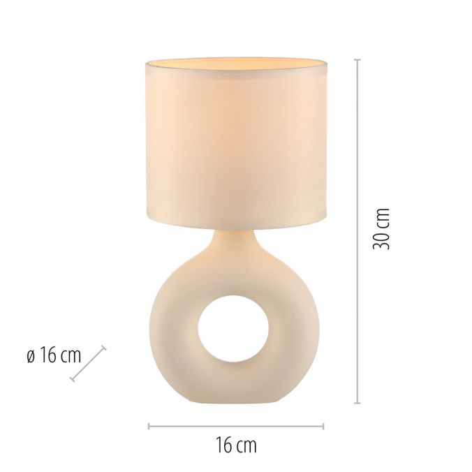 Paul Neuhaus LED Tischleuchte beige Schalter Stoffschirm Beistelllampe Nachttisch Outlet