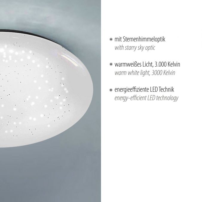 Paul Neuhaus LED-Deckenleuchte, weiß, rund, Sternenoptik, warmweiß Verkauf
