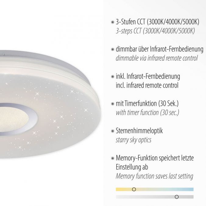 Paul Neuhaus LED-Deckenleuchte, rund, Ø 41,6cm, Sternenhimmeldekor, dimmbar Angebote