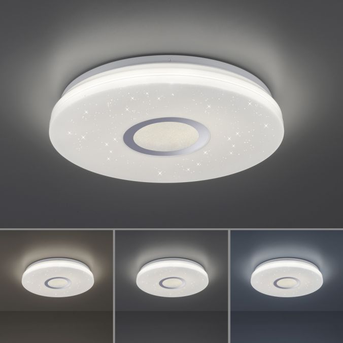Paul Neuhaus LED-Deckenleuchte, rund, Ø 41,6cm, Sternenhimmeldekor, dimmbar Angebote