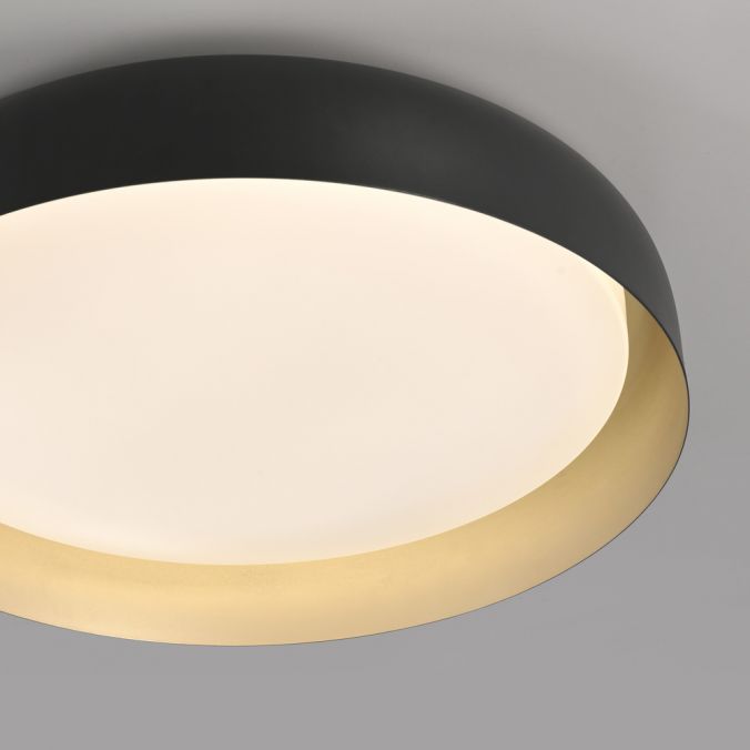 Paul Neuhaus LED Deckenleuchte D=57 schwarz gold dimmbar per Fernbedienung CCT Schlussverkauf