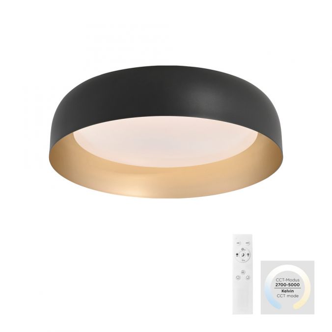 Paul Neuhaus LED Deckenleuchte D=40 schwarz dimmbar per Fernbedienung CCT