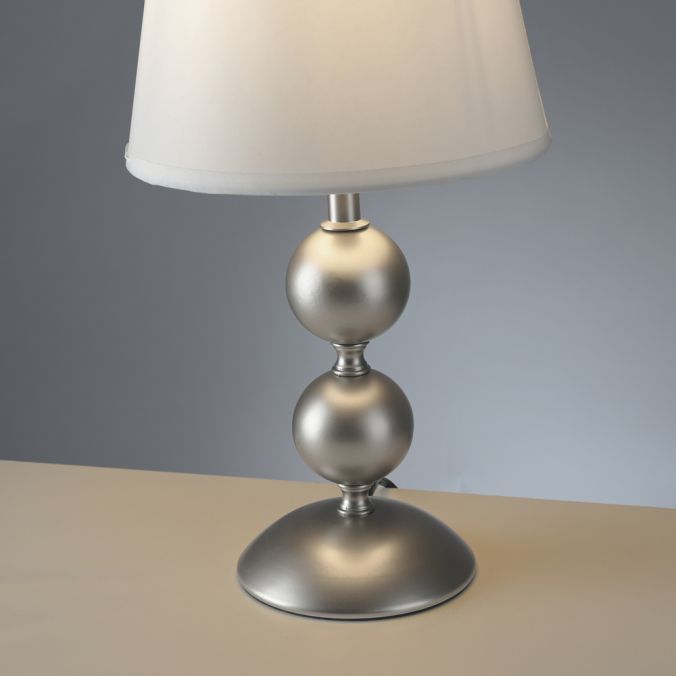 Paul Neuhaus LED Tischleuchte bronze creme weißer Stoffdschirm Schnurschalter Fabrikverkauf