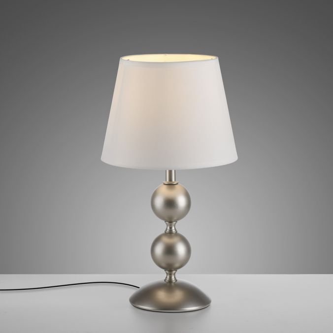 Paul Neuhaus LED Tischleuchte bronze creme weißer Stoffdschirm Schnurschalter Fabrikverkauf