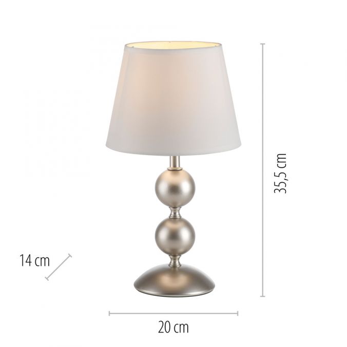 Paul Neuhaus LED Tischleuchte bronze creme weißer Stoffdschirm Schnurschalter Fabrikverkauf