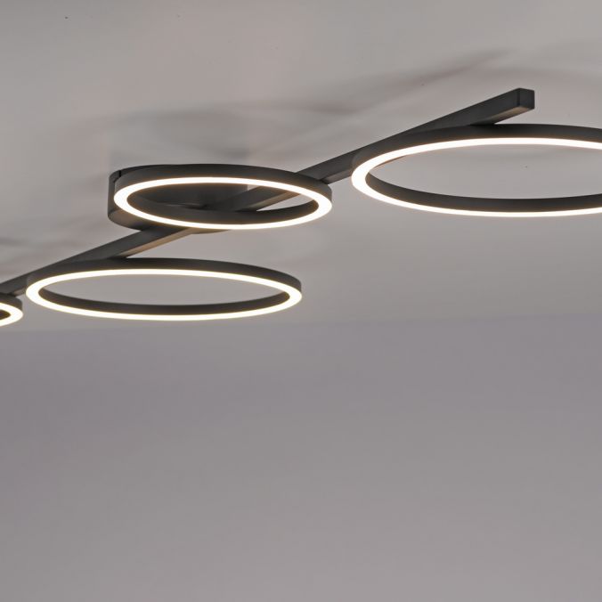 Paul Neuhaus LED Deckenleuchte schwarz Switchmo Technik dimmbar Leuchtringe Blitzverkäufe