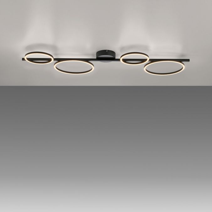 Paul Neuhaus LED Deckenleuchte schwarz Switchmo Technik dimmbar Leuchtringe Blitzverkäufe