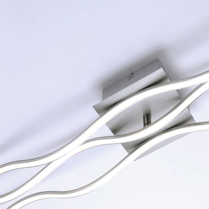 Paul Neuhaus LED-Deckenleuchte, Wellenform, stahl, modern, 3 Lichtbänder, modern, Wave Rabatt