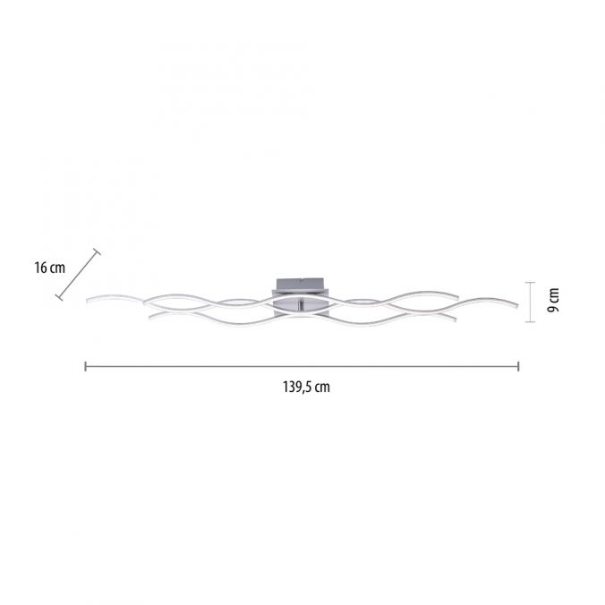 Paul Neuhaus LED-Deckenleuchte, Wellenform, stahl, modern, 3 Lichtbänder, modern, Wave Rabatt