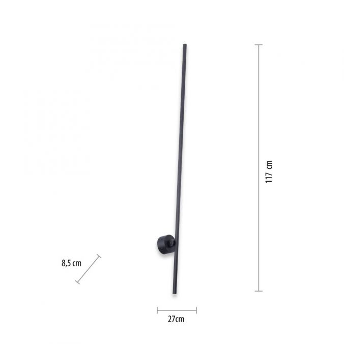 Paul Neuhaus Paul Neuhaus PURE GRAFO LED Wandleuchte schwarz schmal schwenkbar 110cm Flash Sale