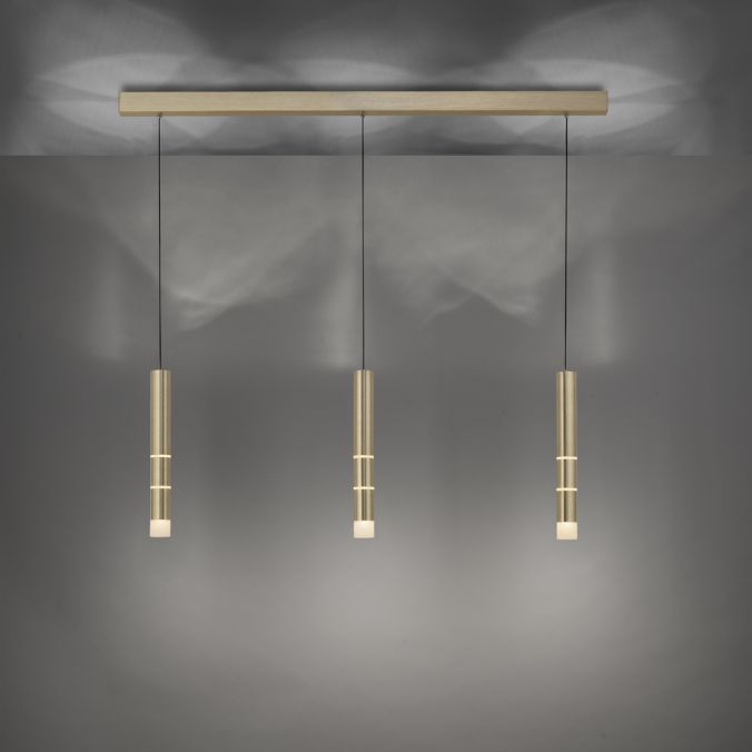 Paul Neuhaus Paul Neuhaus PURE VEGA LED Pendelleuchte messing matt 3 flammig Lichtmodi Saisonschlussverkauf