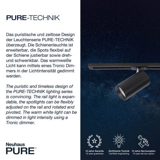 Paul Neuhaus Paul Neuhaus PURE LED Schienenleuchte dimmbar erweiterbar schwarz drehbar Cyber Monday