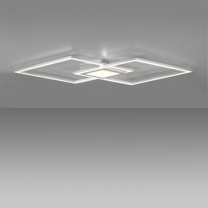 Paul Neuhaus LED Deckenleuchte, stahl, flach, rechteckig, warmweiß Vatertagsangebot