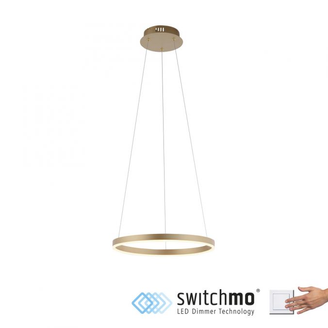 Paul Neuhaus LED Pendelleuchte messing matt rund Ø40cm dimmbar Switchmo warmweiß