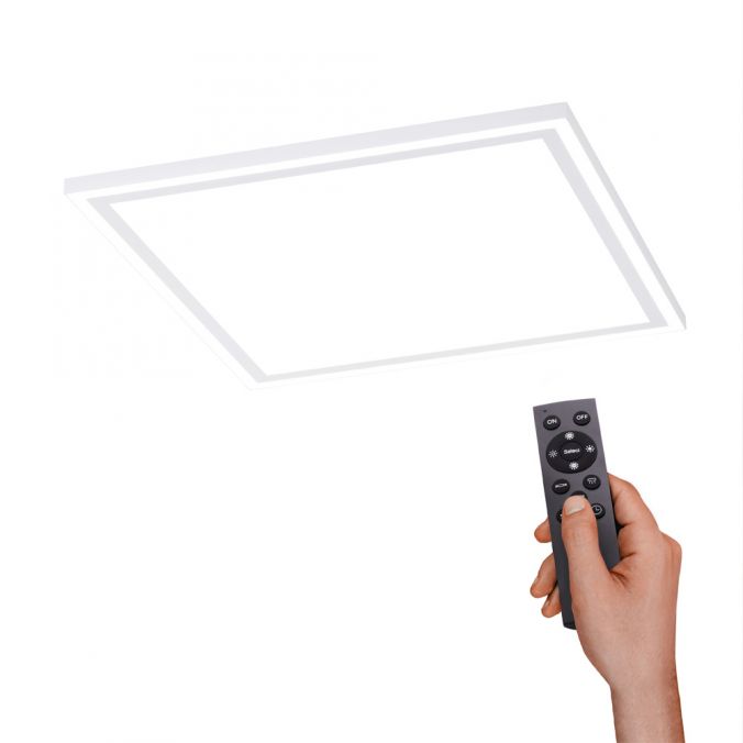 Paul Neuhaus LED Panel, zus.Rahmenlicht, weiß, 45x45cm, Fernbedienung, getr.schaltbar
