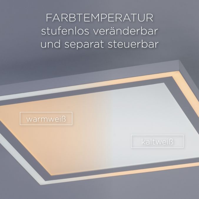 Paul Neuhaus LED Panel, zus.Rahmenlicht, weiß, 45x45cm, Fernbedienung, getr.schaltbar Top Angebot