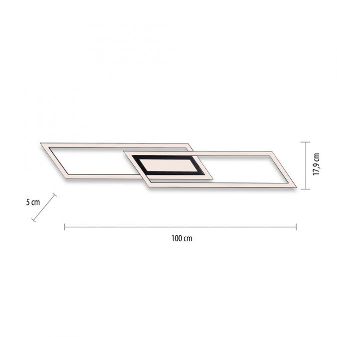 Paul Neuhaus LED Deckenleuchte 100x17,9cm schwarz flach Memoryfunktion schlichtes Panel Online Outlet