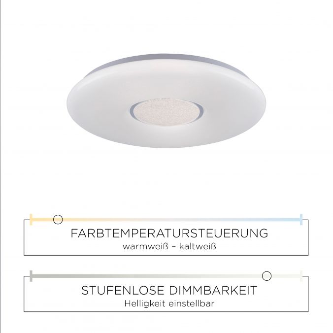 Paul Neuhaus LED-Deckenleuchte, rund, dimmbar, chrom, Farbtemperatursteuerung, modern Exklusive Angebote