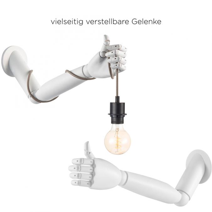 Paul Neuhaus Arm-Lampe, Wand-Halterung, Holz, weiß Neuheiten