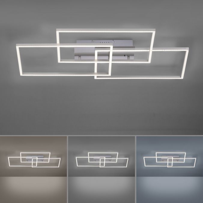 Paul Neuhaus LED Deckenleuchte, stahlfarben, modernes Design, CCT-Steuerung, Flur Bestseller