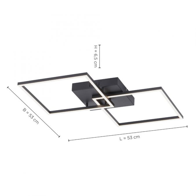 Paul Neuhaus LED Deckenleuchte, schwarz, Lichtfarbensteuerung, Fernbedienung, dimmbar Kauf eins, bekomm eins gratis