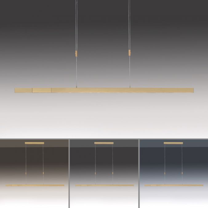 Paul Neuhaus LED Pendelleuchte, messing matt, lineares, filigranes Design, Touchdimmer Riesige Ersparnisse