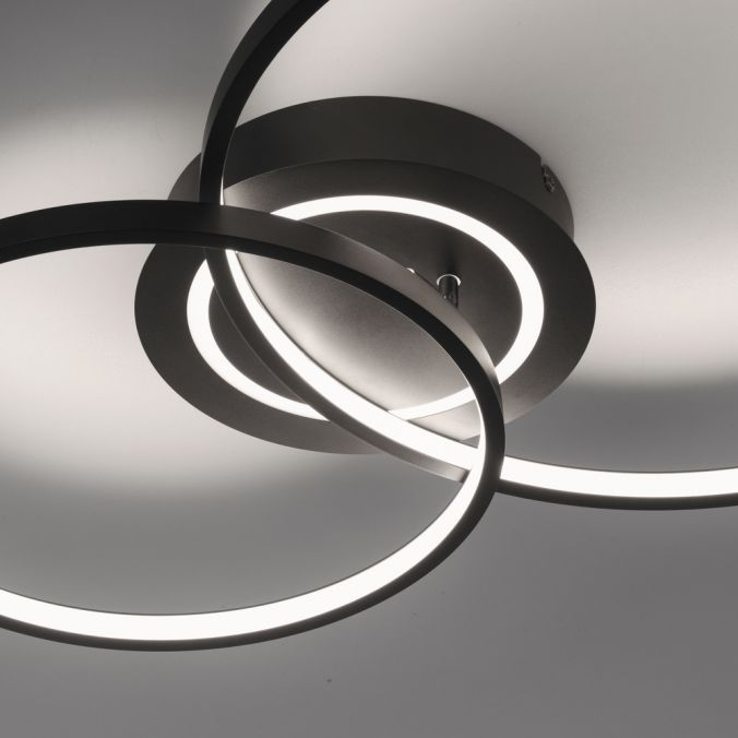 Paul Neuhaus LED Deckenleuchte schwarz drehbar rund Lichtring getrennt schaltbar Wochenangebot