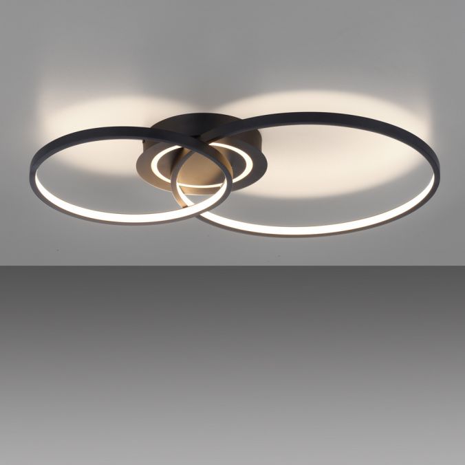 Paul Neuhaus LED Deckenleuchte schwarz drehbar rund Lichtring getrennt schaltbar Wochenangebot