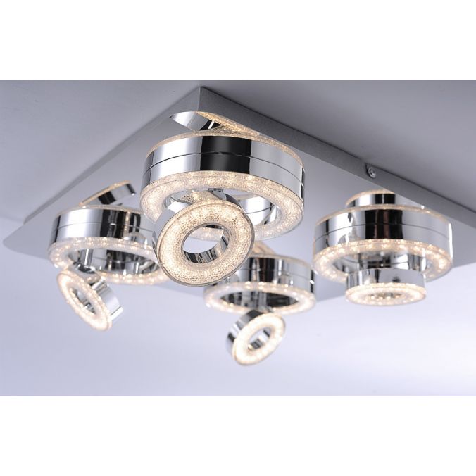 Paul Neuhaus LED-Deckenleuchte, Chrom, 4-flg, schwenkbar, modern, warmweiß Letzte 3 Tage