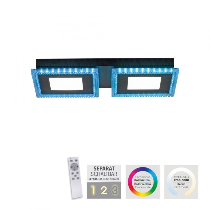 Paul Neuhaus LED Deckenleuchte schwarz RGB Memoryfunktion CCT dimmbar steuerbar