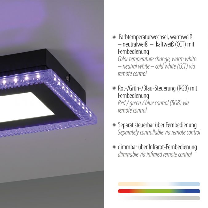 Paul Neuhaus LED Deckenleuchte schwarz RGB Memoryfunktion CCT dimmbar steuerbar JETZT KAUFEN