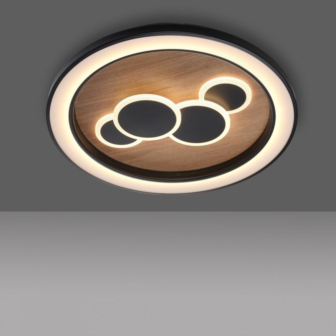 Paul Neuhaus LED Deckenleuchte rund Holz Natur Eiche Serienschaltung steuerbar Bis zu 65% Rabatt