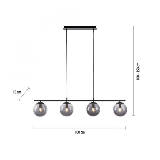 Paul Neuhaus LED Deckenleuchte, schwarz, schlicht, zeitlos, 4 flammige Deckenlampe Nur für heute