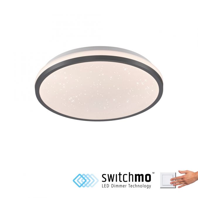 Paul Neuhaus LED Deckenleuchte D=28cm schwarz Sternenhimmeloptik dimmbar