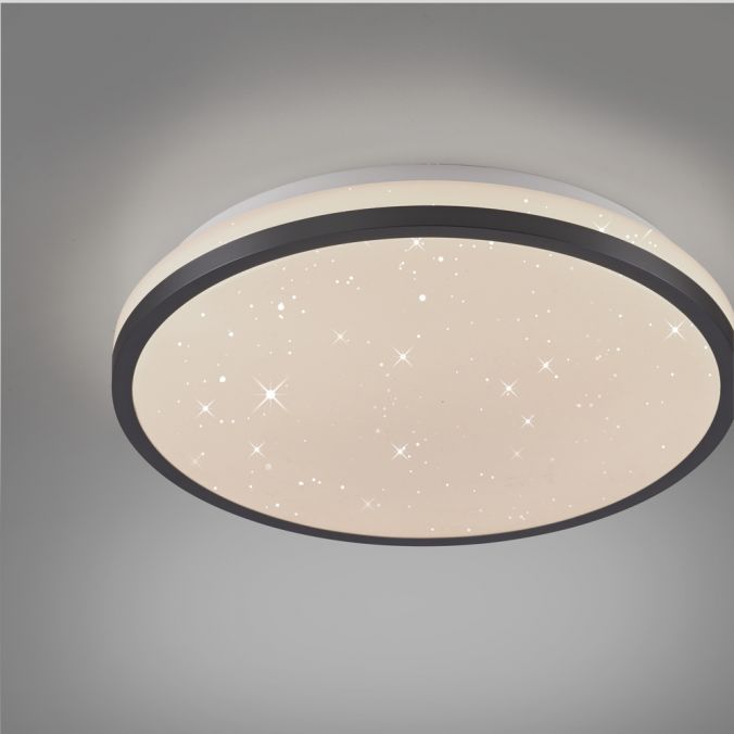 Paul Neuhaus LED Deckenleuchte D=28cm schwarz Sternenhimmeloptik dimmbar Sonderangebot der Fabrik