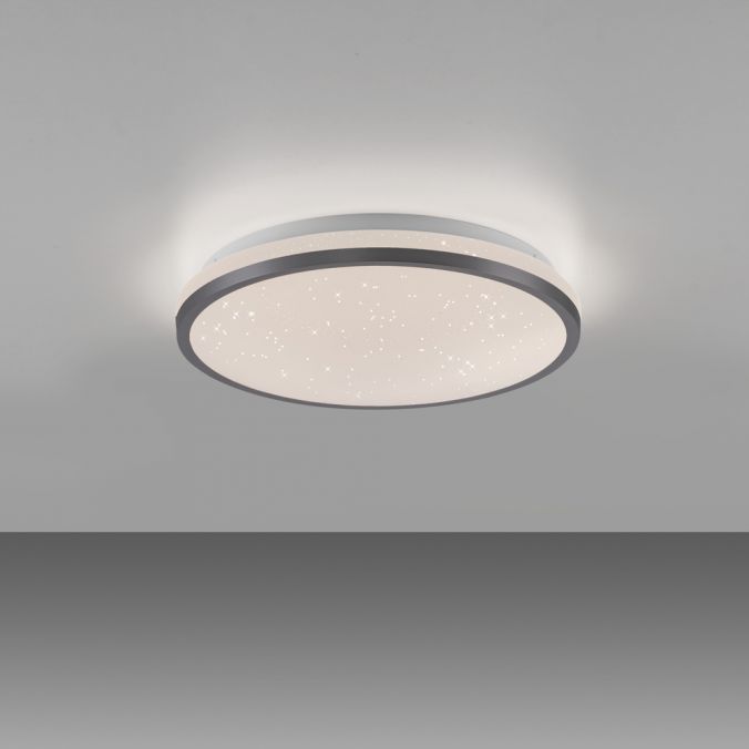 Paul Neuhaus LED Deckenleuchte D=28cm schwarz Sternenhimmeloptik dimmbar Sonderangebot der Fabrik
