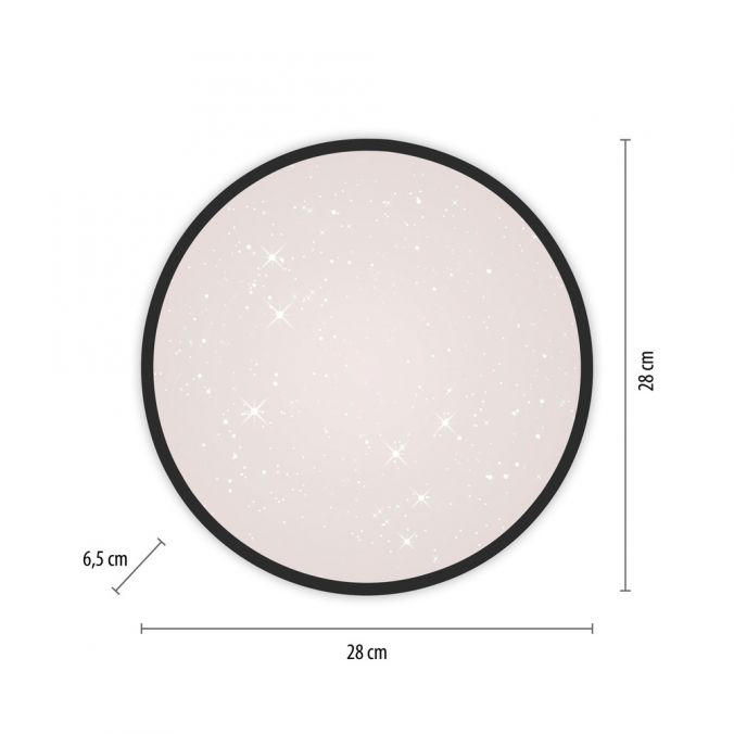 Paul Neuhaus LED Deckenleuchte D=28cm schwarz Sternenhimmeloptik dimmbar Sonderangebot der Fabrik