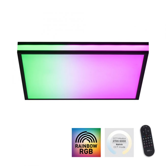 Paul Neuhaus LED Deckenleuchte 45x45 schwarz quadratisch RGB Dreamcolor dimmbar Panel