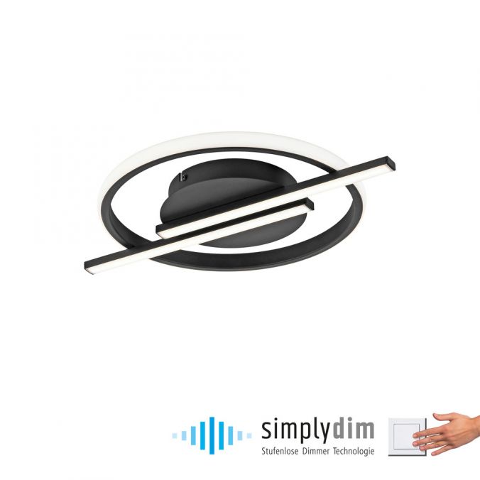 Paul Neuhaus LED Deckenleuchte schwarz modernes Design SimplyDim Memoryfunktion