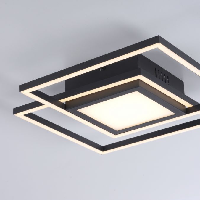 Paul Neuhaus LED Deckenleuchte schwarz quadratisch modern steuerbar Innenlampe Super Rabatt