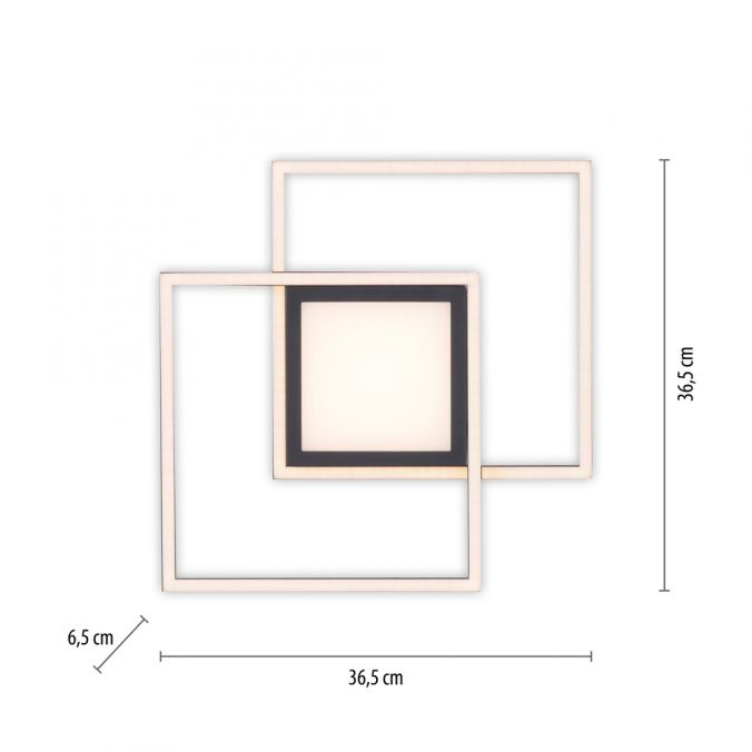 Paul Neuhaus LED Deckenleuchte schwarz quadratisch modern steuerbar Innenlampe Super Rabatt