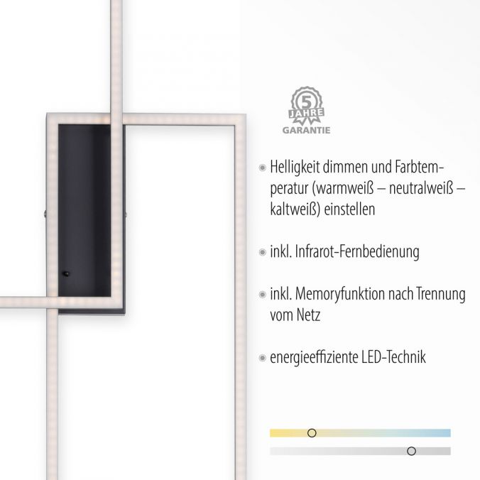 Paul Neuhaus LED Deckenleuchte, schwarz, modern, Farbsteuerung, dimmbar, Fernbedienung Riesige Rabatte