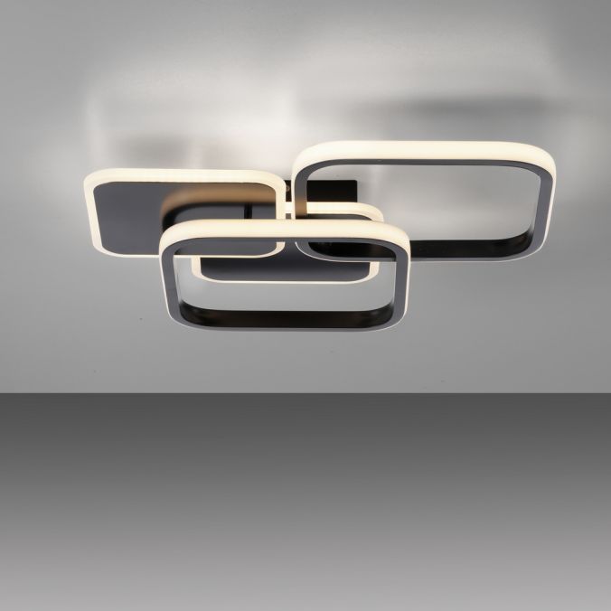 Paul Neuhaus LED Deckenleuchte eckig schwarz warmweiß modern Kostenloser Versand international