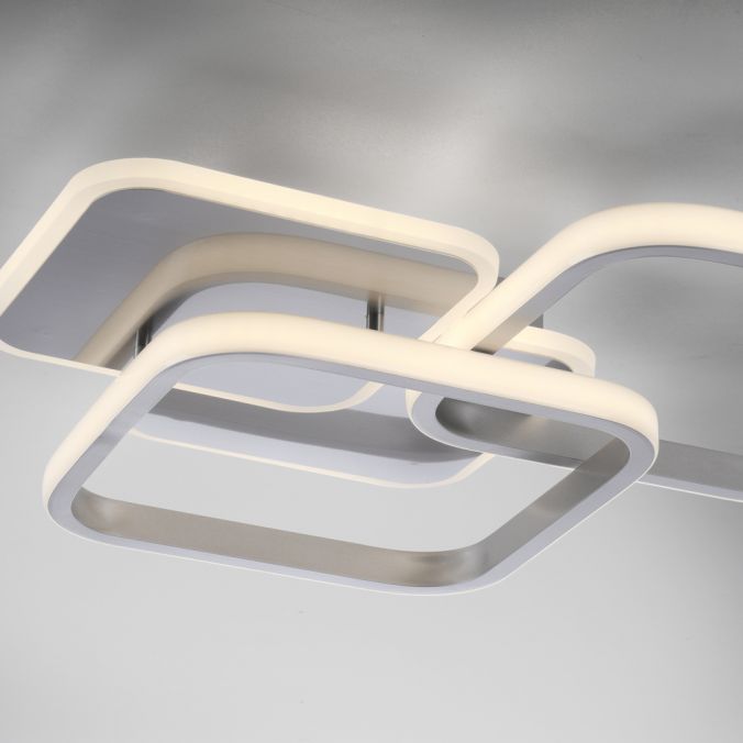 Paul Neuhaus LED Deckenleuchte silber eckig schlicht warmweiß Licht Fabrikladen