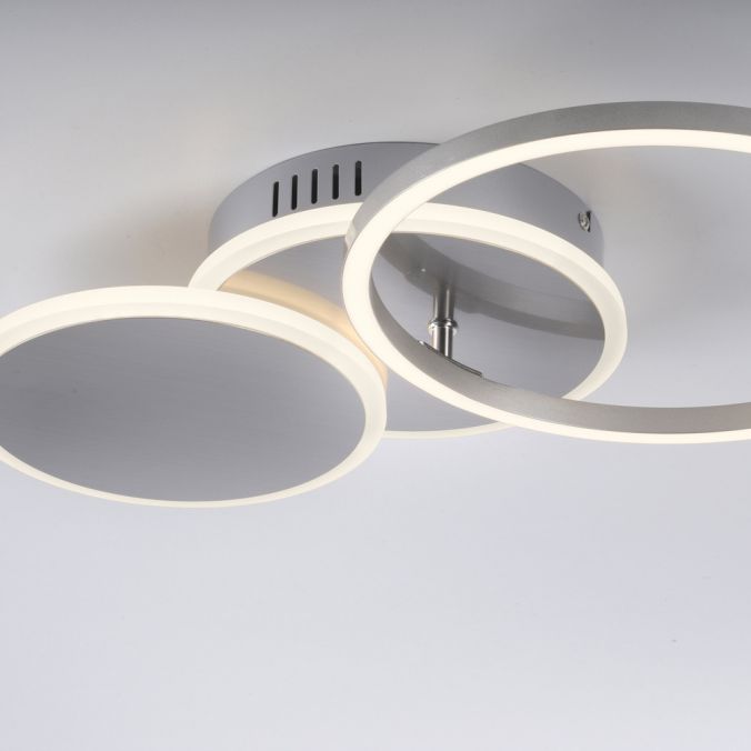 Paul Neuhaus LED Deckenleuchte silber rund schlicht warmweiß Licht Begrenzt auf 3 Tage