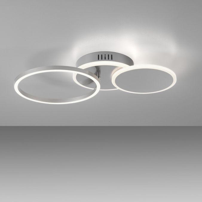 Paul Neuhaus LED Deckenleuchte silber rund schlicht warmweiß Licht Begrenzt auf 3 Tage
