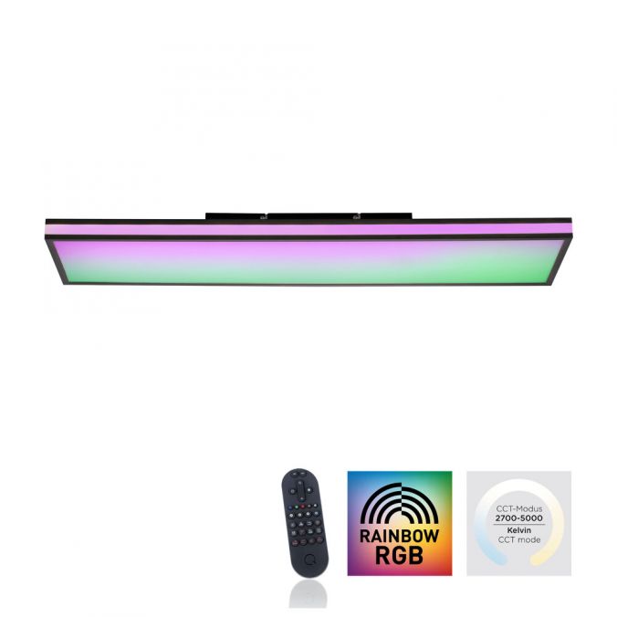 Paul Neuhaus LED Deckenleuchte 100x25cm schwarz rechteckig RGB Dreamcolor dimmbar Panel