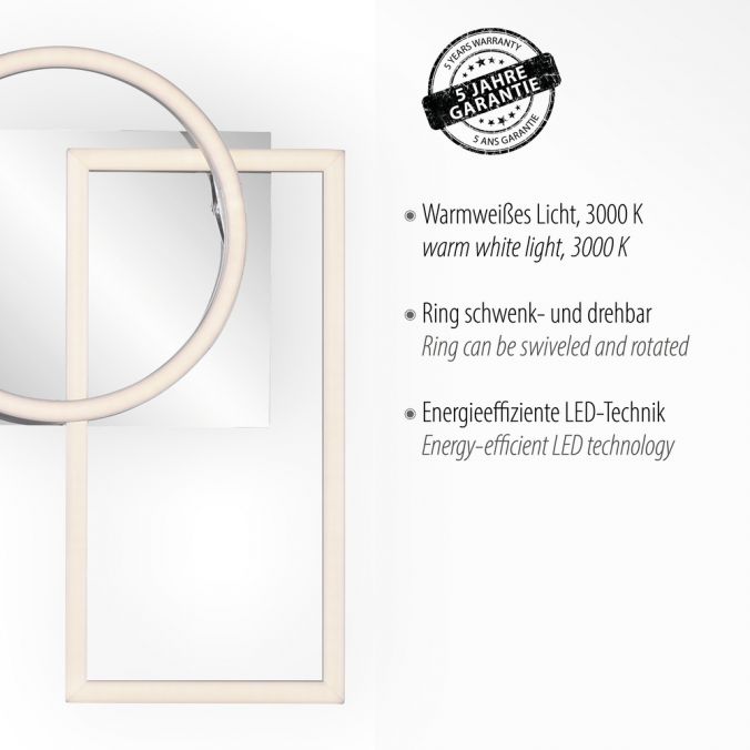 Paul Neuhaus LED Deckenleuchte, stahlfarben, warmweiß, drehbar, 2xLED Im Verkauf